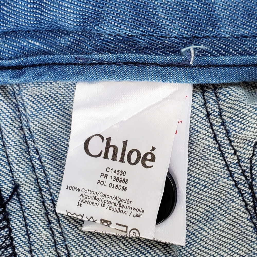 Chloe Kids Pinafore Denim Shorts Size 10 B - Picture 9 of 10